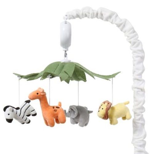 The Peanutshell Safari Animals Musical Crib Mobile For Baby Boys & Girls