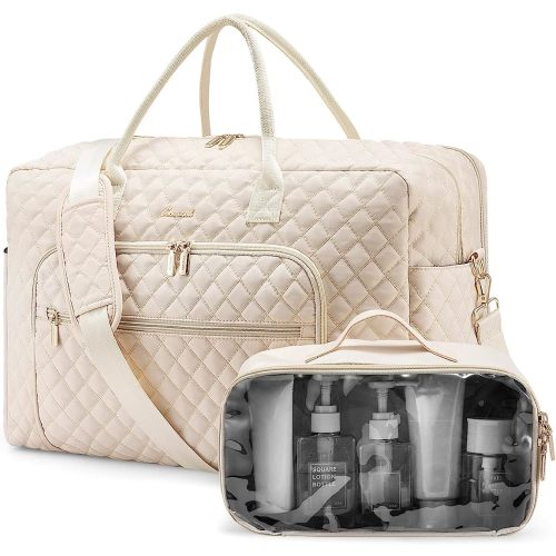 LOVEVOOK Travel Duffle Bag, Weekender Bag for Women with Toiletry Bag Carry on Overnight Bag with Laptop Compartment, Yoga Gym Bag with Wet Pocket Shoe Bag, Hospital Bag for Labor and Delivery, Grey