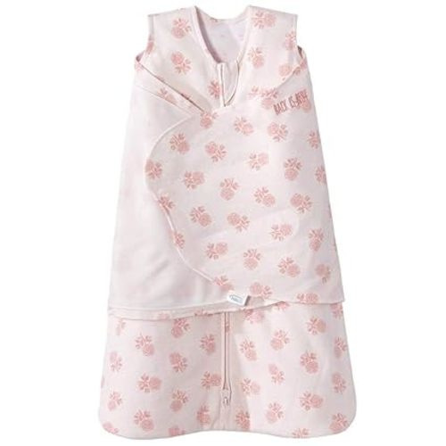 HALO 100% Cotton Sleepsack Swaddle, 3-Way Adjustable Wearable Blanket, TOG 1.5, Watercolor Rose Toss Blush, Small, 3-6 Months - Small (Pack of 1)