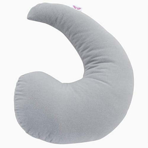 NuAngel Trinity II Washable Organic Cotton Nursing Pillow with Pillowcase, Gray