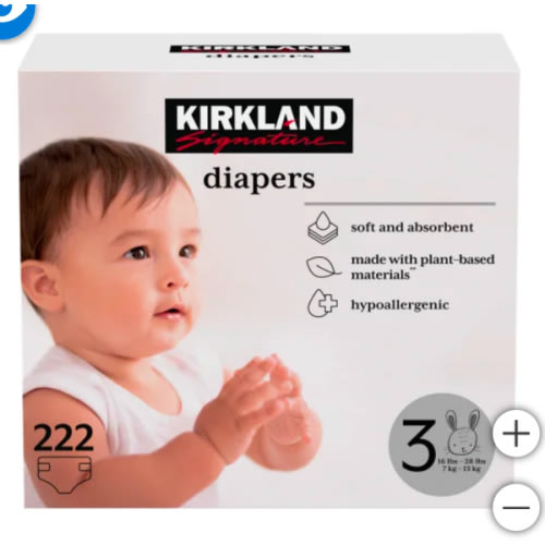 Kirkland Signature Diapers Sizes 3-6