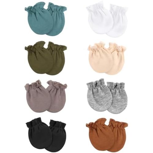 Newborn Baby Mittens No Scratch Cotton Elastic Wrist Gloves Infant Toddler Mittens for Baby Boy Girl 0-6 Months
