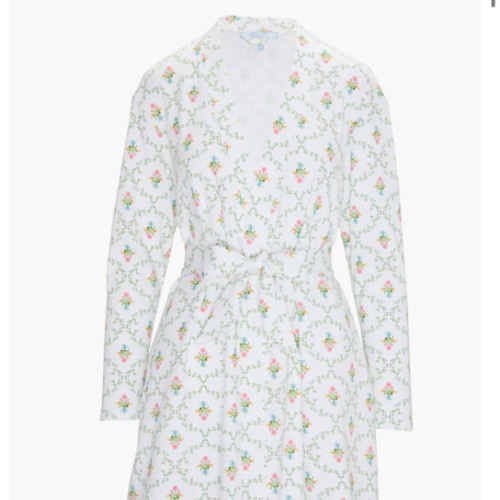 The Maternity Ivory Robe - Pastel Trellis