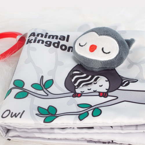 Baby Cloth Book Sensory Toys, Black and White Crinkle Tails Cloth Activity Books, Soft Books for Baby 0 2 Years, Early Development Toys with Sound for NewBorn 0-6 Months