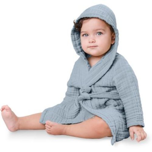 Muslin Bath Robe For Baby 100% Cotton, 4-layer Absorbent Muslin Fabric By Comfy Cubs - Blush, 6-12 Months
