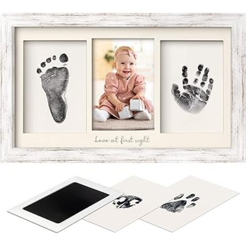 Inkless Baby Hand And Footprint Kit - Ink Pad for Baby Hand and Footprints,Dog Paw Print Kit,Dog Nose Print Kit,Clean Touch Newborn Print Kit,Baby Registry,Baby Shower Gifts,Girls,Boys (Vintage White)