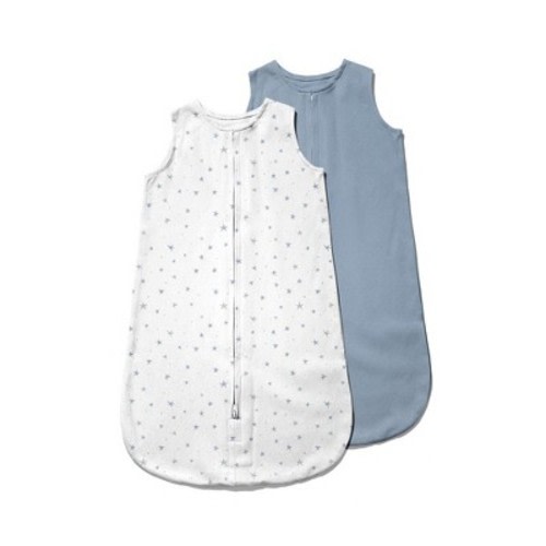 Ely's & Co. Wearable Blanket 100% Cotton Blue Stars 0-3 Months 2 Pack