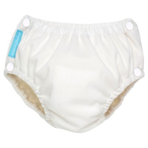 Charlie Banana Reusable Easy Snaps Swim Diaper White (Assorted Sizes), Size: Medium