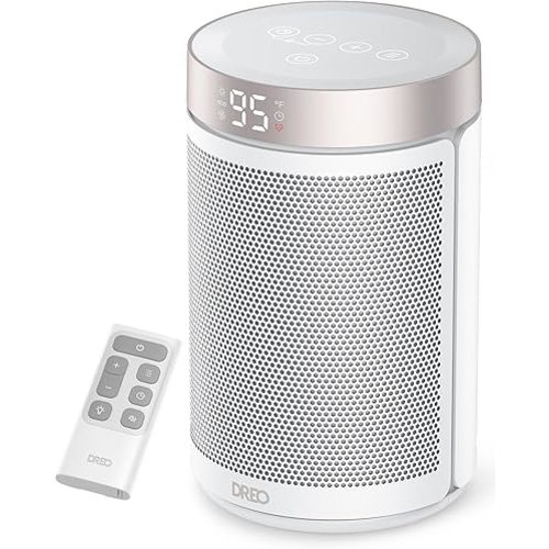 Dreo Space Heater, Portable Electric Heaters for Indoor Use with Thermostat and Remote, 2024 Upgraded, Digital Display, 12H Timer, 5 Mode, 1500W PTC Ceramic Fast Safety Heat for Office Bedroom Home