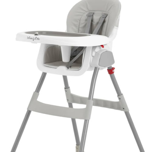 Dream On Me Portable 2-in-1 Tabletalk High Chair, Convertible Compact High Chair, Light Weight Portable Highchair, Grey