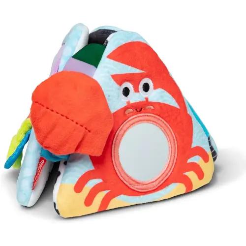 Melissa & Doug Ocean Tummy Time Triangle Infant Baby Toy, Soft Sensory Toy with Textures, Mirror, for Newborns to Ages 6 Months