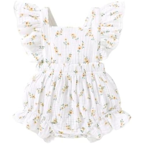 Happy Town Newborn Baby Girl Clothes Infant Summer Romper Sleeveless Floral Cute Outfits One Piece Jumpsuit Bodysuit