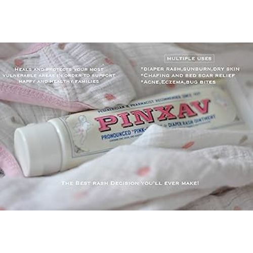 PINXAV Healing Cream, Fast Relief for Diaper Rash, Eczema, Chafing, Bed Sores, Acne, and Minor Cuts and Burns (4 OZ)
