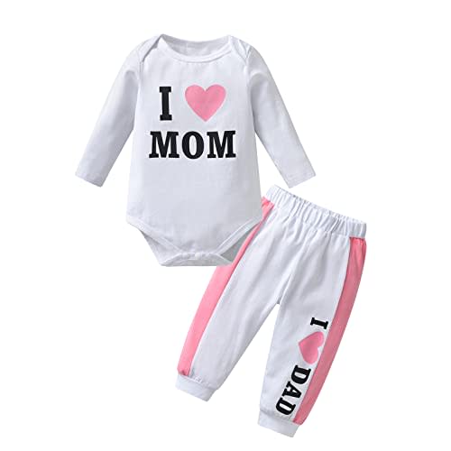 Newborn Infant Baby Girl Clothes Ruffle Long Sleeve Romper and Floral Pants with Headband 3PCS Set