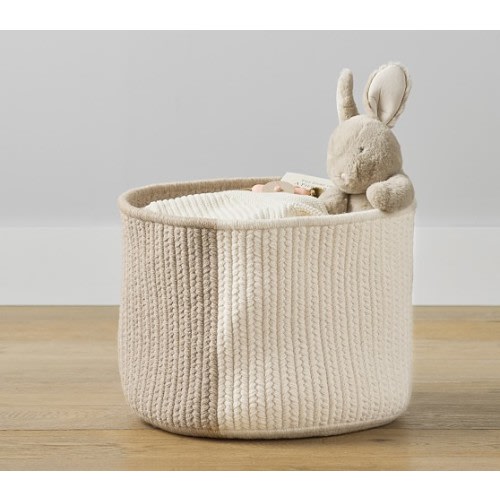 Two Toned Wool Blend Storage Basket | Pottery Barn Kids