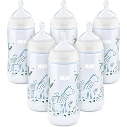 NUK Smooth Flow Anti Colic Baby Bottle, 10 oz, 6 Pack
