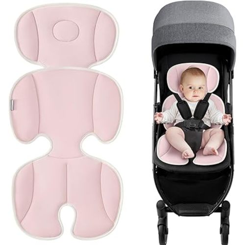 Baby Stroller Cooling Pad Universal Soft Cooler Pad Breathable Adjustable Car Seat Liner Detachable 2-Piece Cooling Cushion Fits Strollers, Car Seat, High Chair, Bassinet, Swing