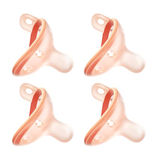 Garkoko Baby Pacifiers 0-6 Month, Nipple Shape Soft Silicone Newborn Pacifiers 0-3 Months with Large Air Holes, BPA-Free, 4pcs