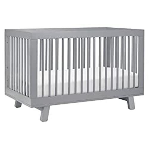 Babyletto Hudson 3-in-1 Convertible Crib with Toddler Bed Conversion Kit in Grey, Greenguard Gold Certified : Gray