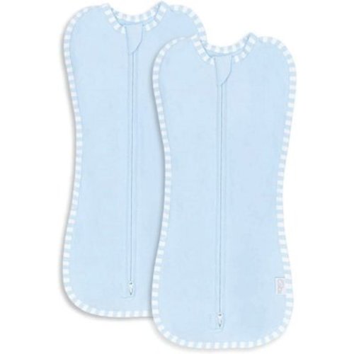 Comfy Cubs Swaddle Blanket Baby Girl Boy Easy Zipper Wrap 2 Pack Infant (Small 0-3 Months, Blue)
