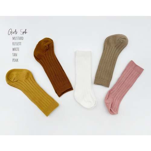 Ribbed Cotton Socks in SETS – Olive and Cradle