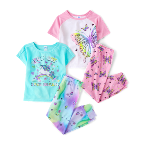 Girls Butterfly Unicorn Pajamas 2-Pack - Multi