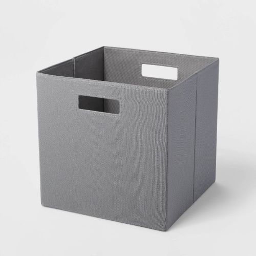 13" X 13" Fabric Bin Gray - Brightroom™: 13 Inch Storage Cube, Decorative Storage, Polyester, No Assembly Required