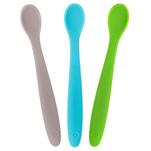 Silicone Baby Spoons First Stage Baby Feeding Spoons Stage 1 And Stage  2-4pcs (green & Blue) : Target