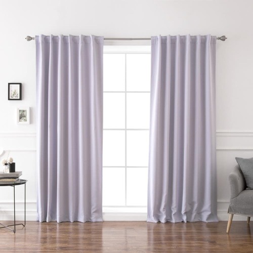 Best Home Fashion 84-in Lilac Blackout Back tab Curtain panel pair
