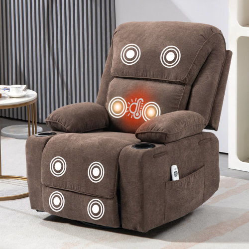 Latitude Run® Modern Swivel and Rocking Recliner with Heating and Massage & Reviews | Wayfair