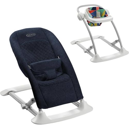 Graco Jumpstart 4-in-1 Adjustable Infant Activity Bouncer & Jumper, Versatile Baby Swing, Floor Seat, and Kids Chair with Snack Tray, Geo Pop