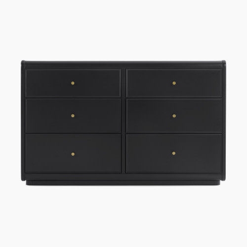 Bellini Aspen 6 Drawer Dresser - Black With Textured Oat