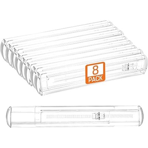 8 Pack Drawer Dividers for Clothes, 2.3" High 13"-21" Adjustable Drawer Dividers Expandable Dresser Drawer Organizer, Clear Drawer Separators for Clothes, Underwear, Cosmetic, Kitchen Utensils Storage