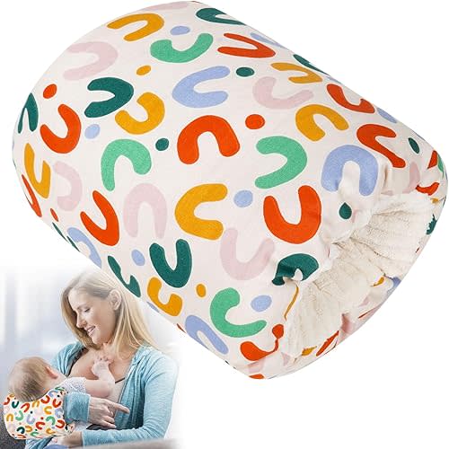 Baby Feeding Arm Pillow,Soft Cotton Bottle Nursing Arm Pillows for Newborn,Breastfeeding Pillows for More Support for Mom and Baby,Portable and Washable,Ergonomic Nursing Essentials(Rainbow)