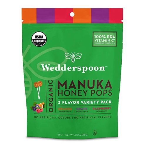 Amazon.com: Wedderspoon Organic Manuka Honey Lollipops, Variety Pack, 24 Count (Pack of 1)| Genuine Manuka Honey + Vitamin C| No Artificial Flavors or Dye| Feel Better Lollipop for Kids & Grown-ups : Grocery & Gourmet Food