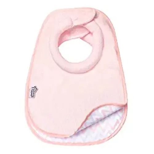 Tommee Tippee Closer to Nature Comfi-Neck Baby Bib with Padded Collar, Reversible – Pink Chevron, 2 Count