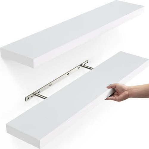 Ophanie 22.5 inch Wood Floating Shelves Wall Mounted Shelves, 6.7 x 23 Inch, White, Set of 2