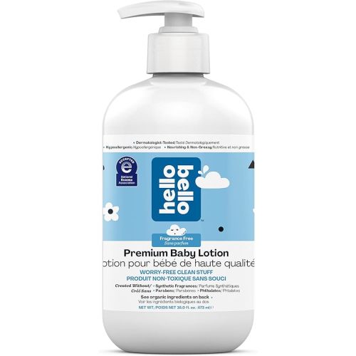 Hello Bello Value Size Baby Lotion - Fragrance Free | Dermatologist-Tested & Hypoallergenic for Sensitive Skin - Thoughtful Ingredients - Nourishing & Non-Greasy | 473 Milliliters