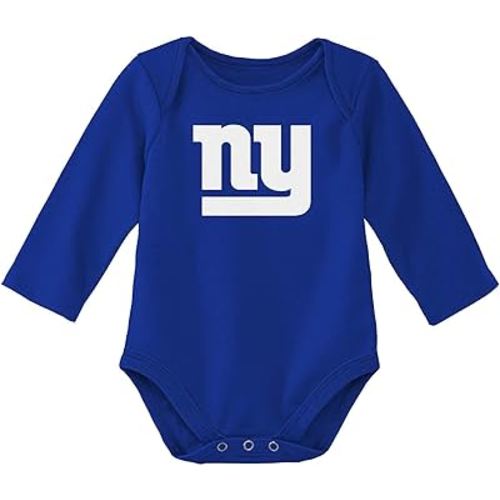 Outerstuff NFL Newborn & Infants 0-24 Months Official Primary Logo Long Sleeve Creeper Bodysuit Romper