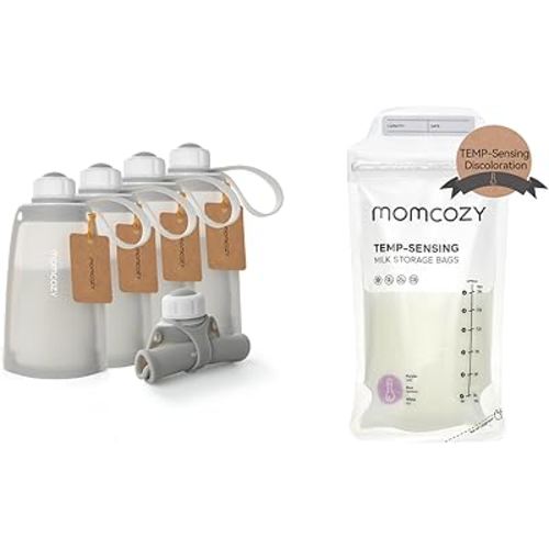 Momcozy Silicone Breastmilk Storage Bags & Momcozy Breastmilk Storing Bags