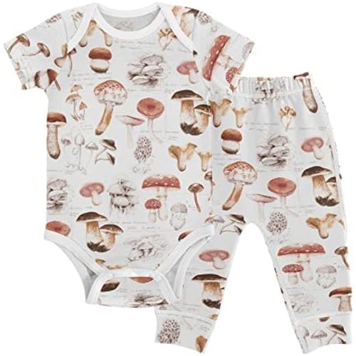 vvfelixl Baby Clothes Set - Cute Cartoon Pattern Bodysuits & Pants Set - Unisex 0-24 Months