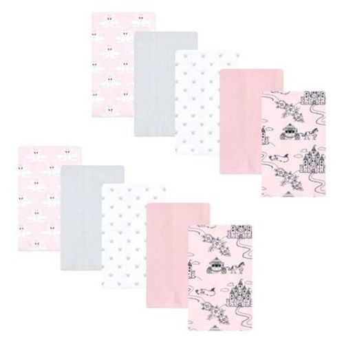 Hudson Baby Infant Girl Flannel Burp Cloth 10pk, Fairytale Princess, One Size