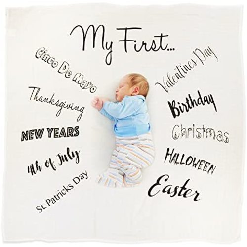 Kiddo Kind Baby's First Holiday Milestone Blanket - Photography Props for Baby Boy & Baby Girl