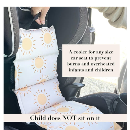 Little Bum Coolers - Car Seat Cooler for Children - Car Seat Cover - Summer Ice Pack Seat Cooler Mat - Car Seat Protectors for Child Baby Car Seat (Sun)