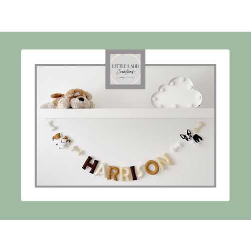 Personalised Felt Dog Garland | Choose Any Dog Breed | Dog Theme Room Decor | Dog Theme Nursery | Dog Wall Decor
