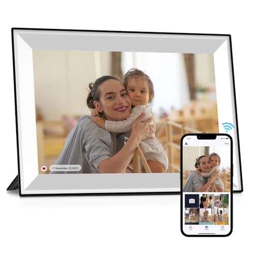 Yunpkture 10.1" Digital Picture Frame 32GB Smart WiFi Photo Frame,1280 * 800 HD IPS Touch Screen,Auto-Rotate,Share Photos and Videos via Free App,for Christmas
