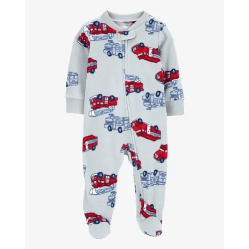Baby Firetruck Fleece Zip-Up Footie Sleep & Play Pajamas - Carter's | Carter's
