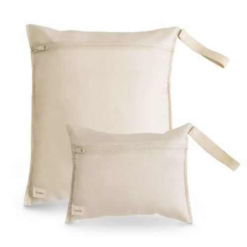 Mushie 2pk Water Resistant Wet Bag Baby Bath Safety And Accessories - Fog White