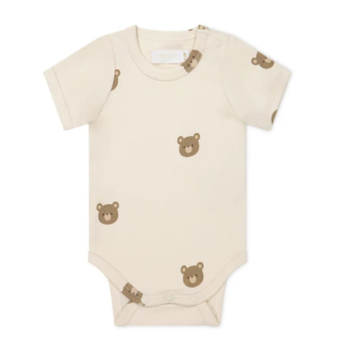 Organic Cotton Hudson Short Sleeve Bodysuit - Bobbie Bear Tofu
