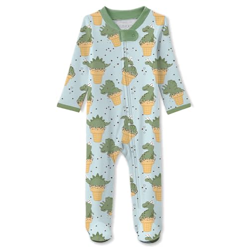 Butterblu Baby Boys' Scout Sleep & Play 100% Organic Cotton Footed Zip Front Sleeper Pajamas for Baby Boys
